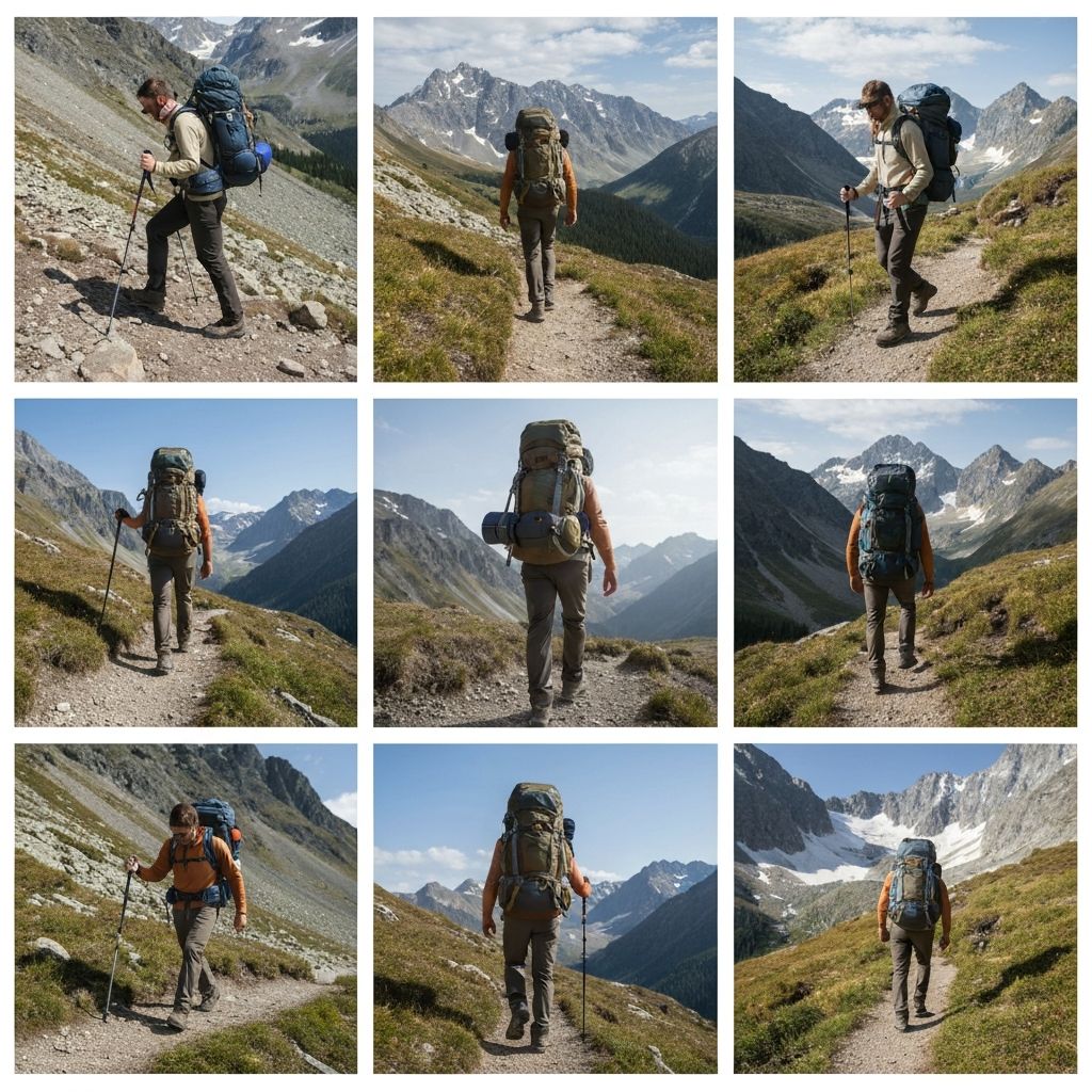 Wanderer auf Bergpfad
